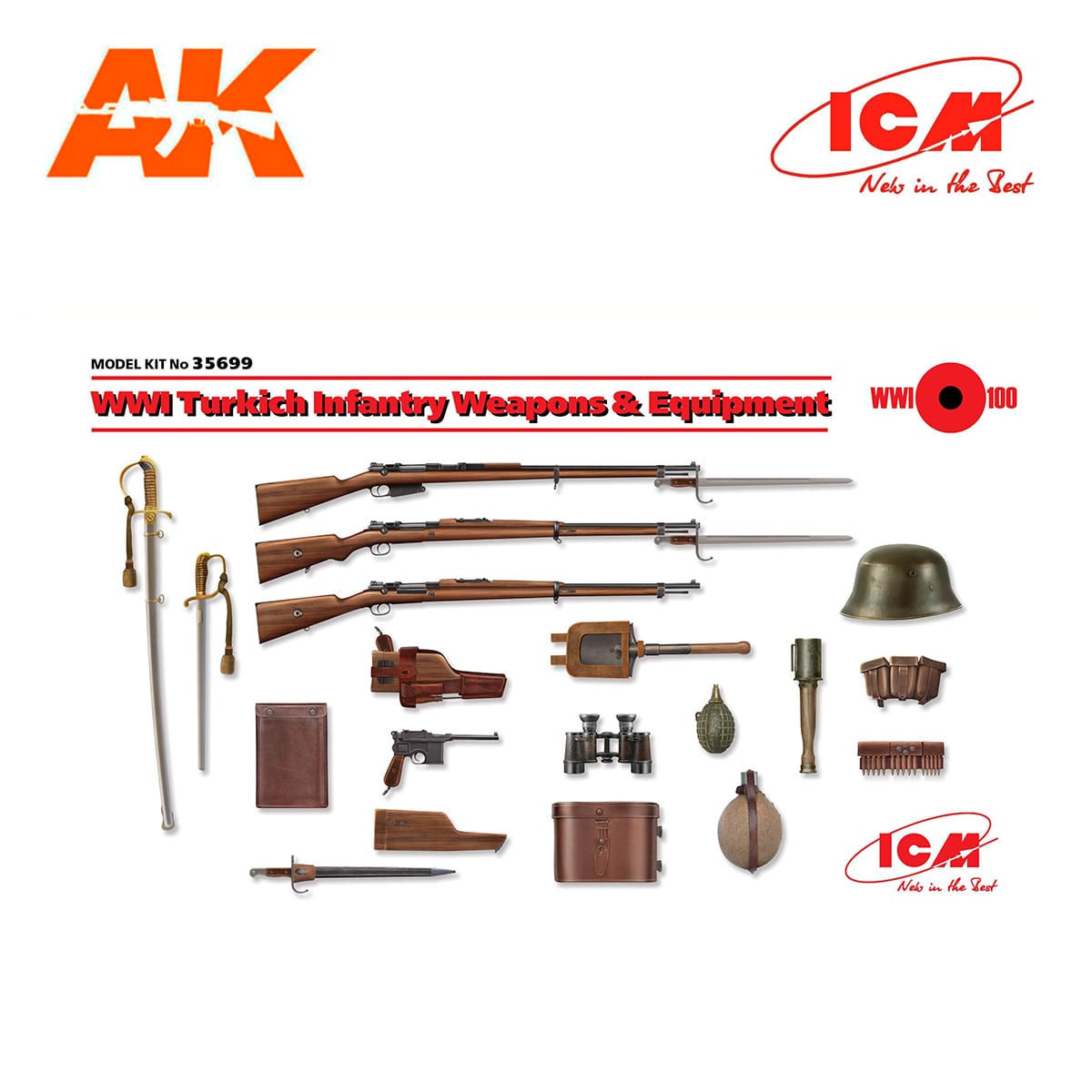 WWI Turkich Infantry Weapons & Equipment (100% new molds) 1/35