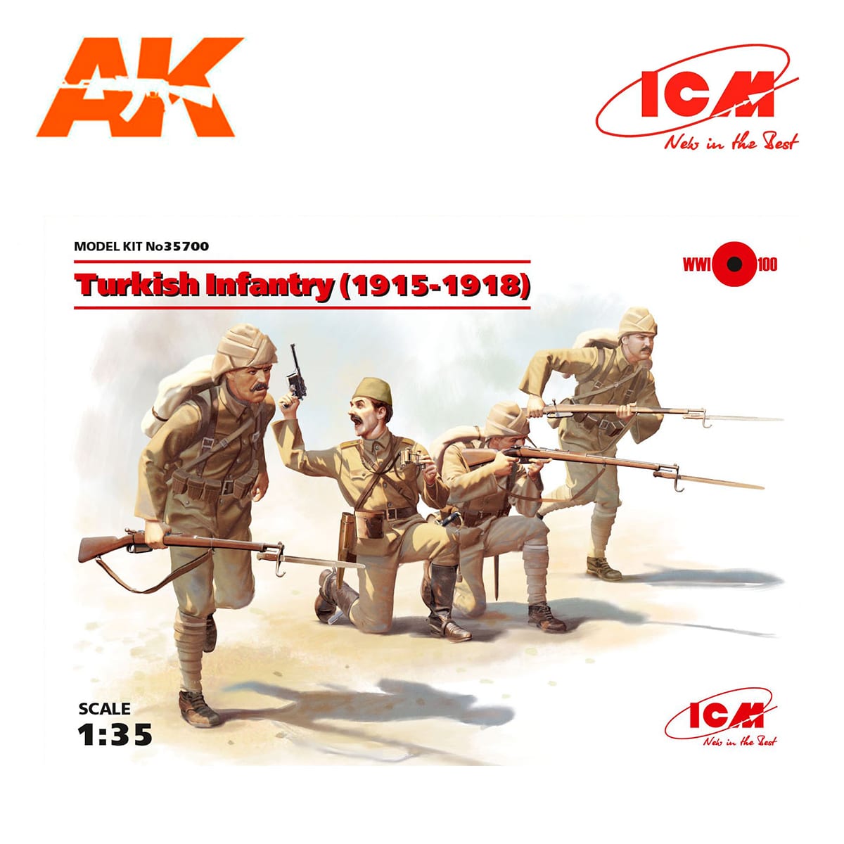 Turkish Infantry (1915-1918) (4 figures) (100% new molds) 1/35