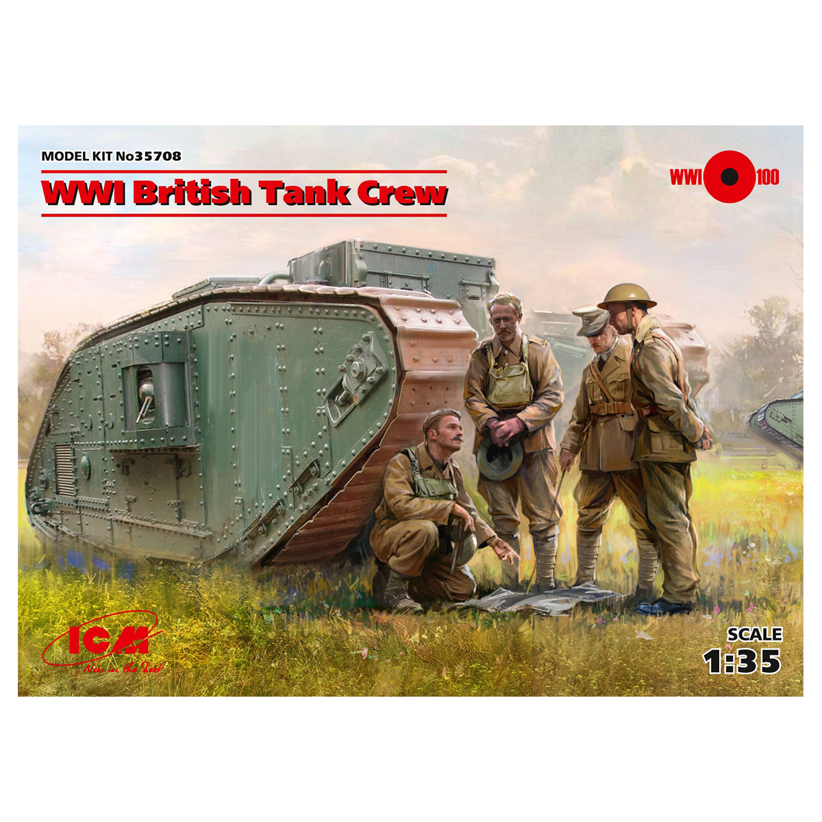 WWI British Tank Crew (4 figures) (100% new molds) 1/35