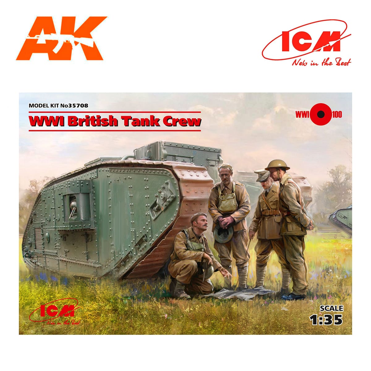 WWI British Tank Crew (4 figures) (100% new molds) 1/35