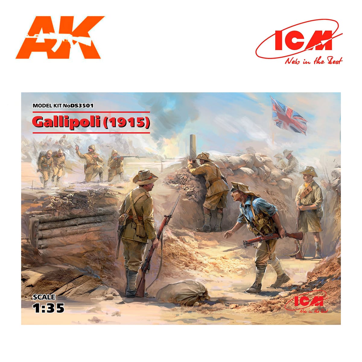 Gallipoli (1915) (ANZAC Infantry (4 figures), Turkish Infantry (4 figures)) 1/35