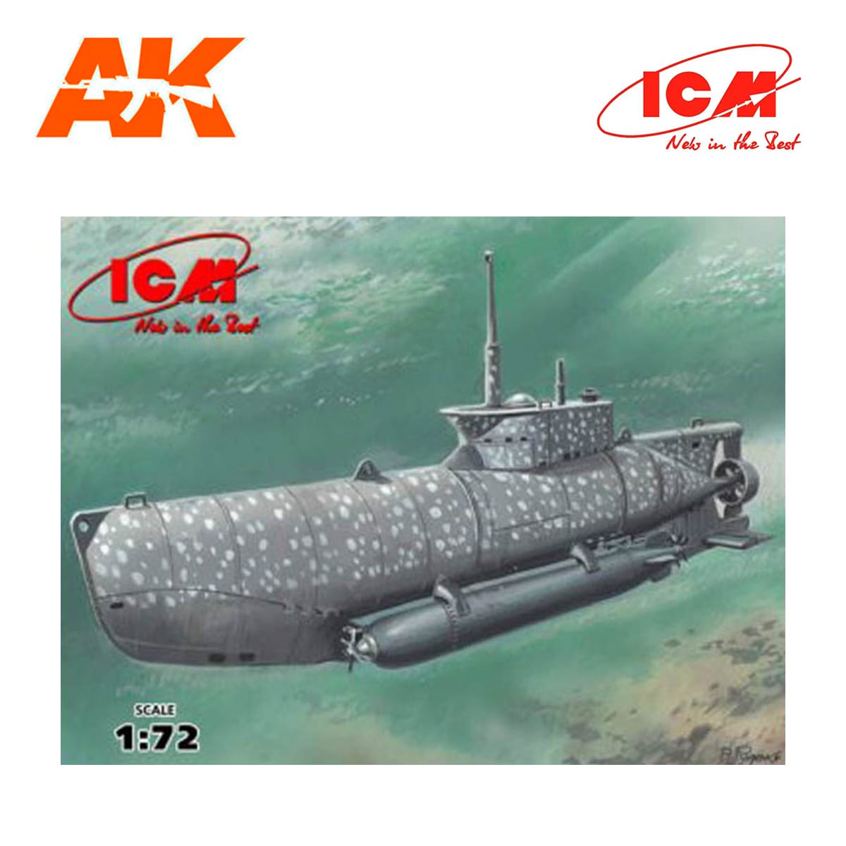 U-Boat Type XXVIIB “Seehund” (early), WWII German Midget Submarine 1/72