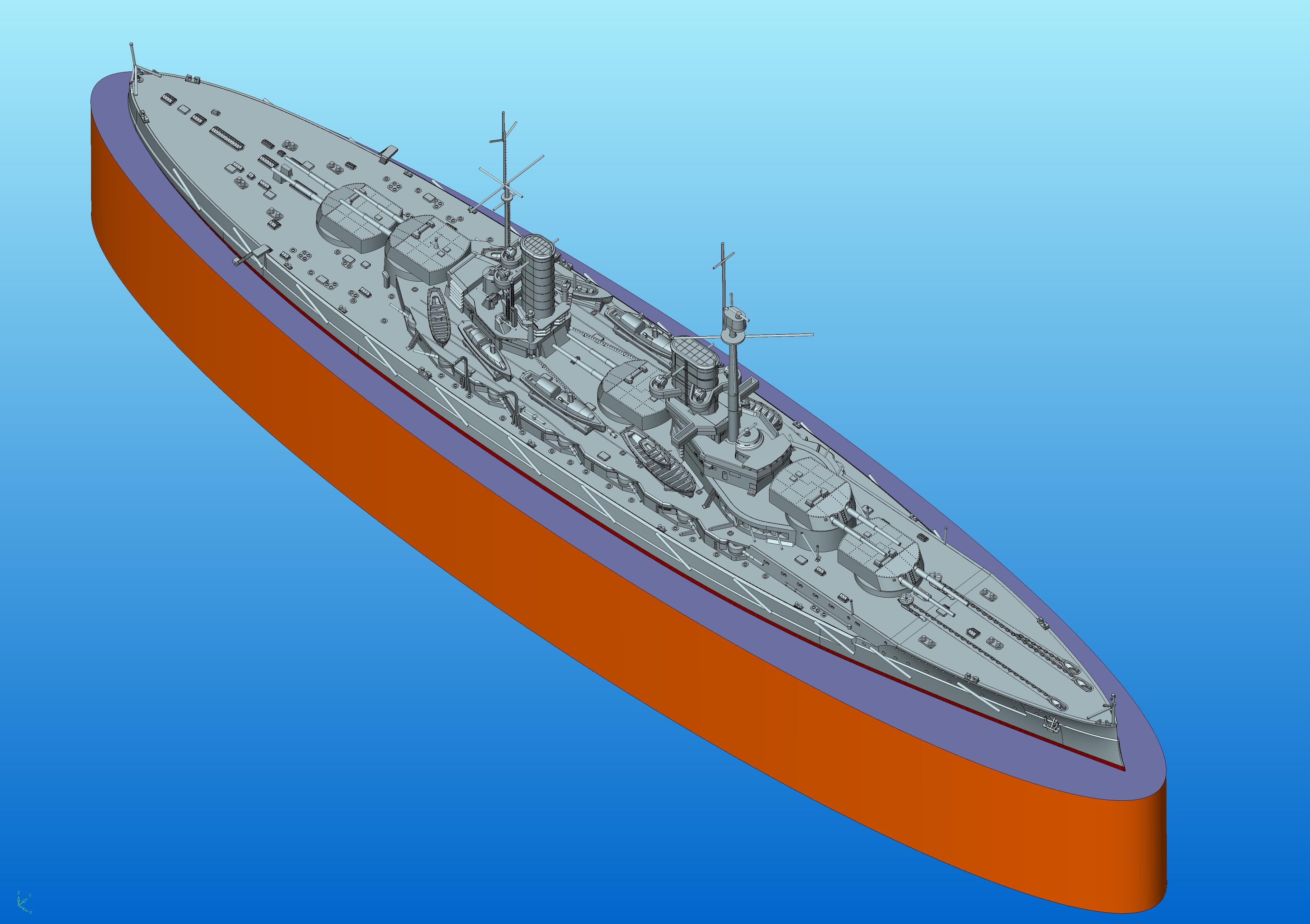 ICM 1/700 Markgraf WWI German Battleship # S017 