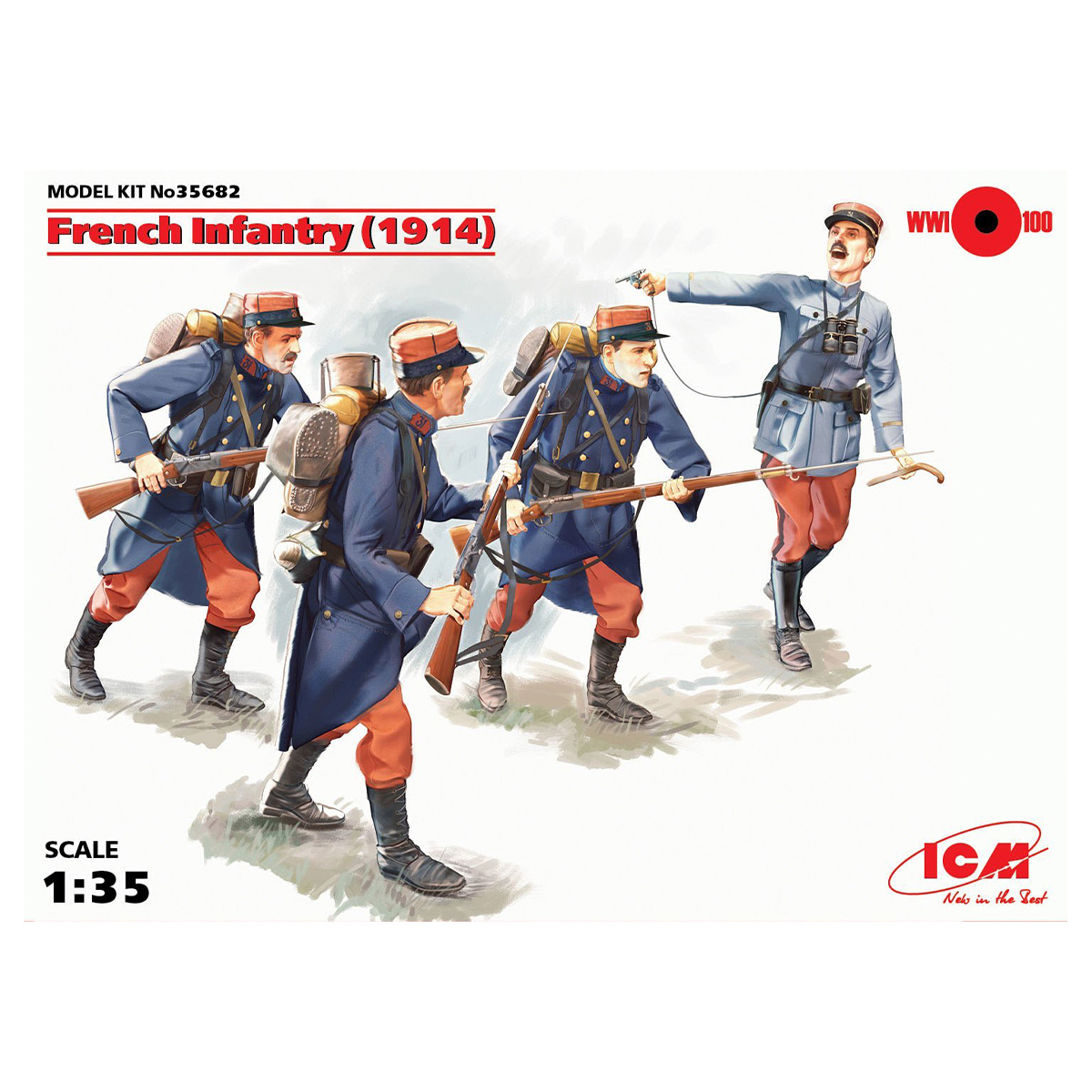 French Infantry (1914), (4 figures) 1/35