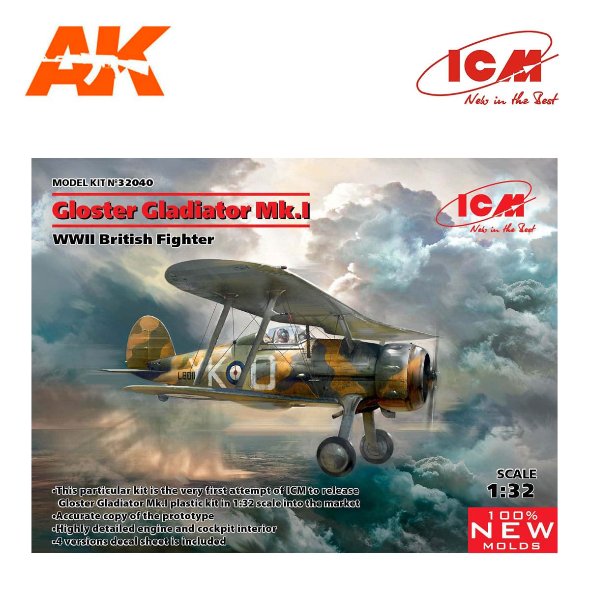 Gloster Sea Gladiator Mk.II With Royal Navy Pilots ICM 32045
