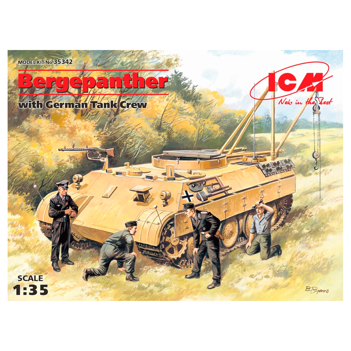 Bergepanther with German Tank Crew (4 figures) 1/35