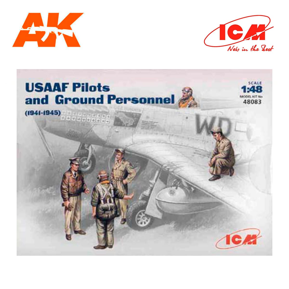 USAAF Pilots and Ground Personnel (1941-1945)  (5 figures – 3 pilots, 2 mechanics) 1/48