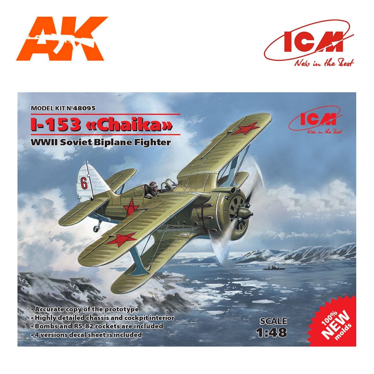 I-153 «Chaika», WWII Soviet Biplane Fighter (100% new molds) 1/48