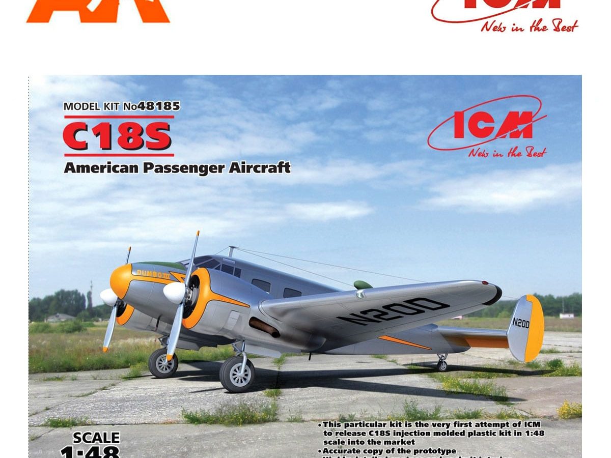 ICM 48185 American Passenger Aircraft C18s 1/48 Plastic Model Kit 216 Mm for sale online