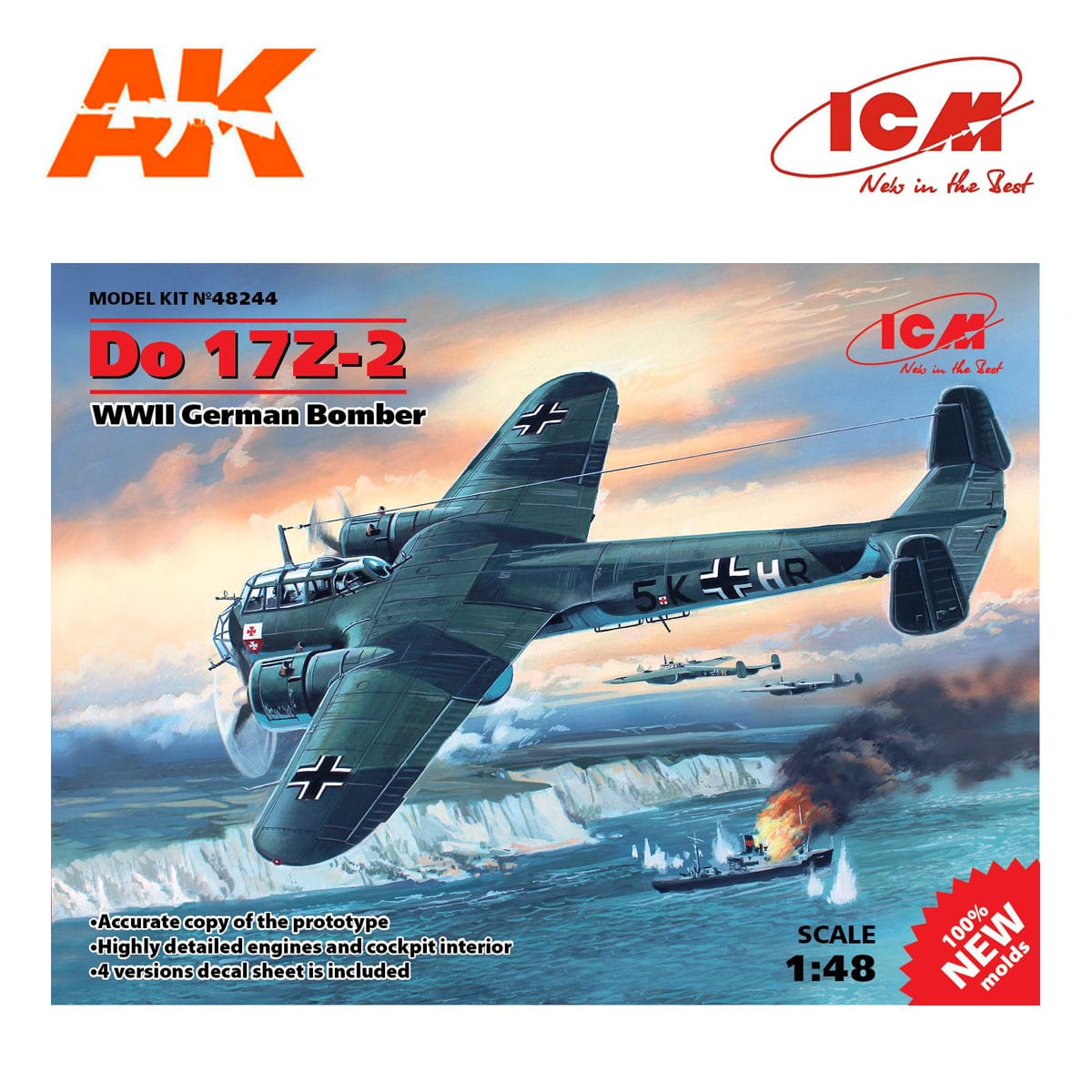 Do 17Z-2, WWII German Bomber (100% new molds) 1/48