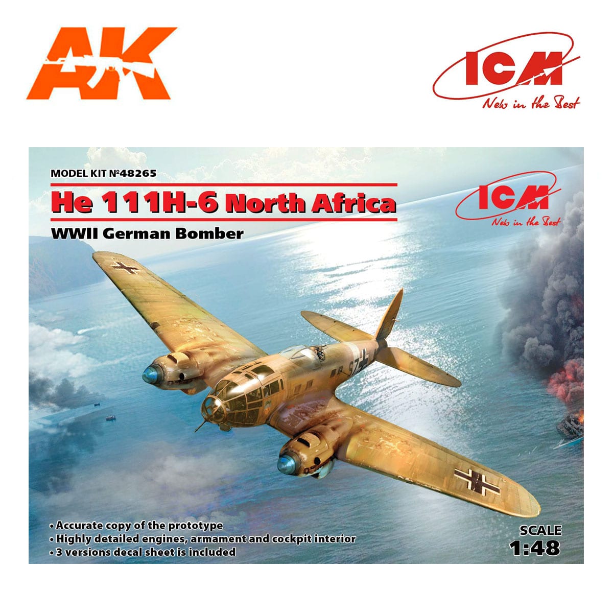 He 111H-6 North Africa, WWII German Bomber 1/48
