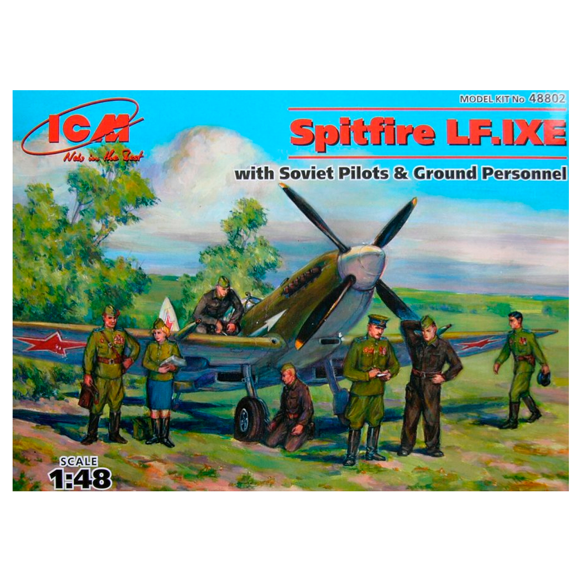 Spitfire LF.IXE with Soviet Pilots and Ground Personnel 1/48