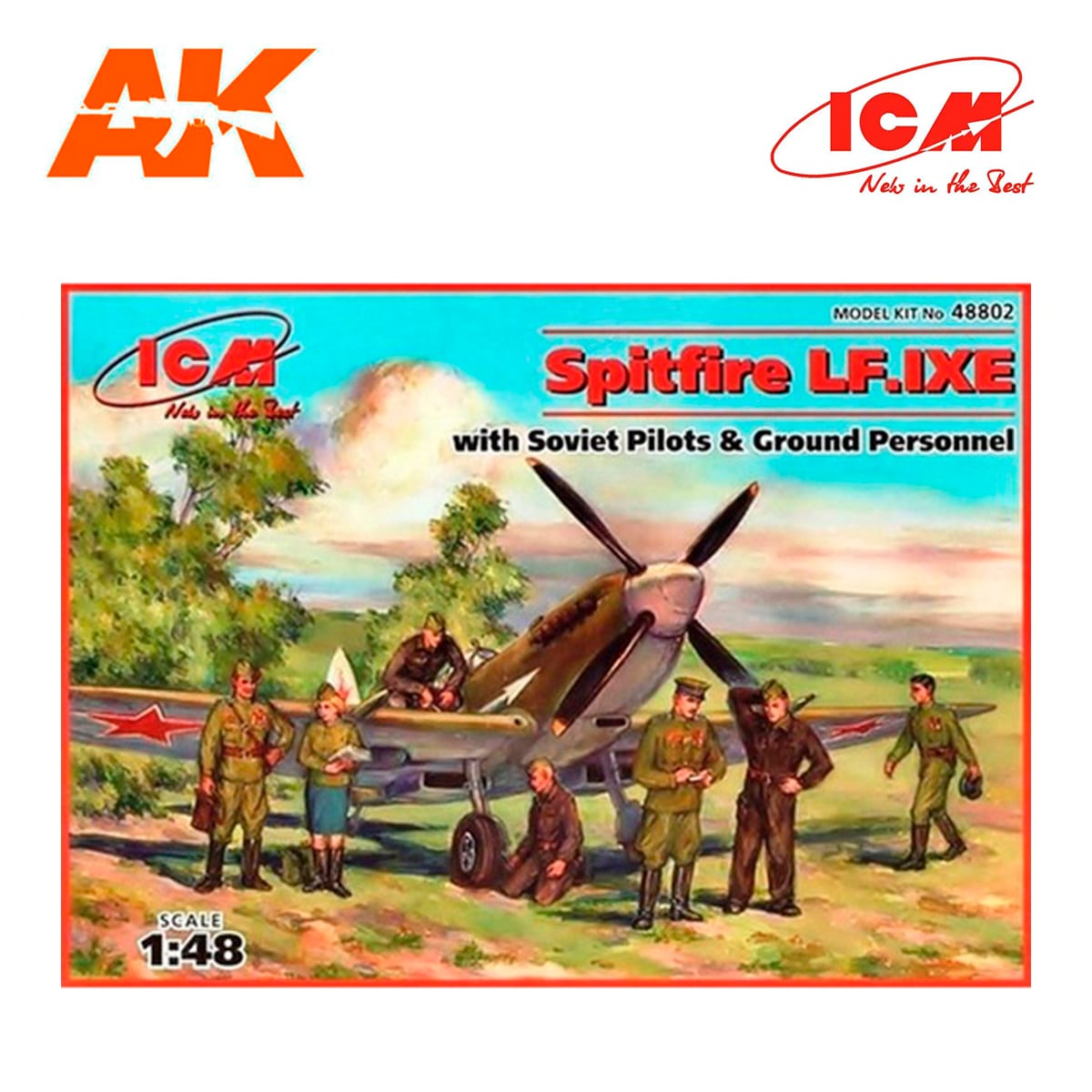 Spitfire LF.IXE with Soviet Pilots and Ground Personnel 1/48