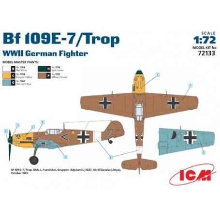 Control Surfaces # 7314 CMK 1/72 Messerschmitt Bf 109E-7/Trop 