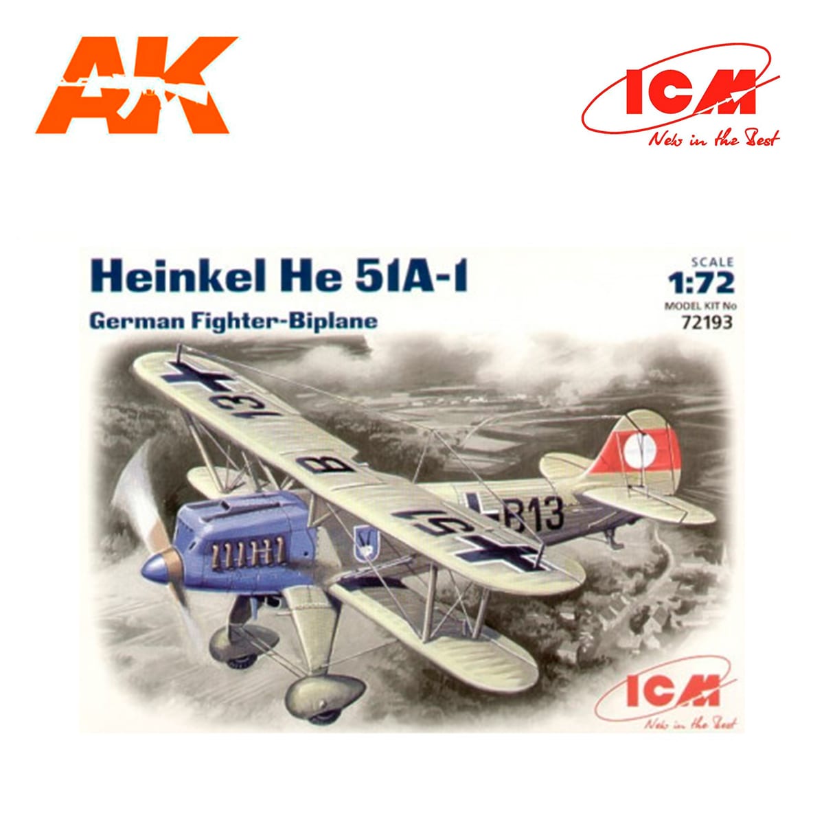 Heinkel He 51A-1, German Biplane Fighter 1/72