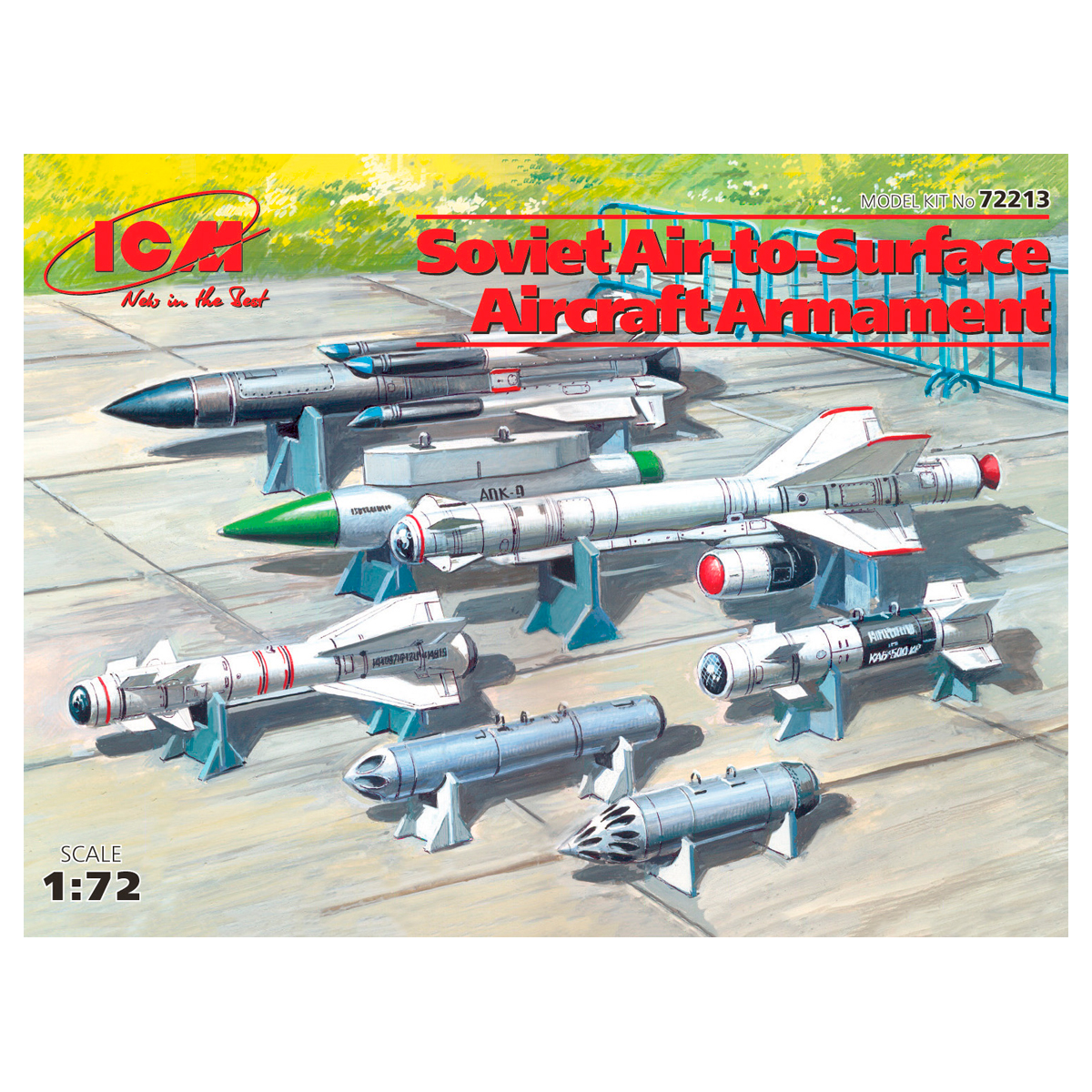 Soviet Air-to-Surface Aircraft Armament (X-29T, X-31P, X-59M missiles, B-13L, B-8M1 rocket containers, KAB-500Kr bombs) 1/72