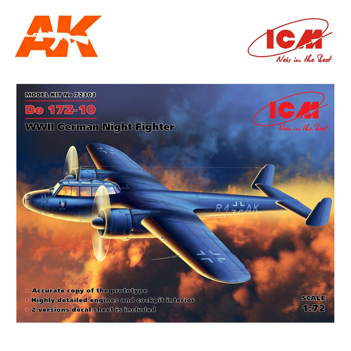 Do 17Z-10, WWII German Night Fighter (100% new molds) 1/72