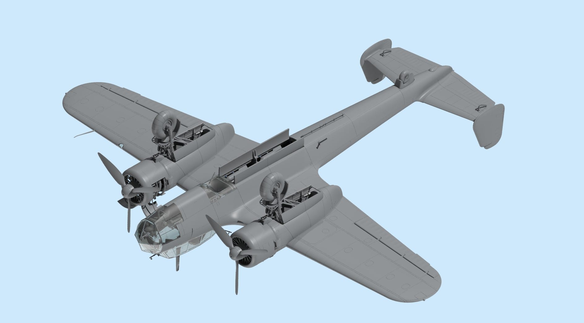 WWII ICM 48244-1/48-17Z-2 German Bomber scale plastic model kit