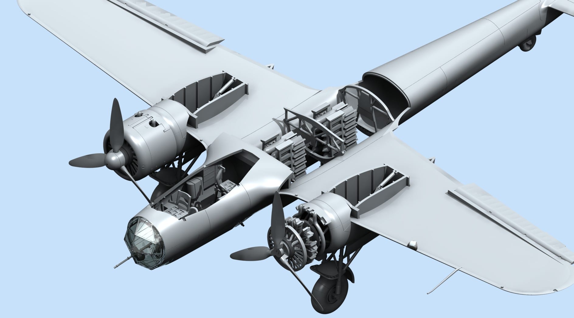 WWII ICM 48244-1/48-17Z-2 German Bomber scale plastic model kit