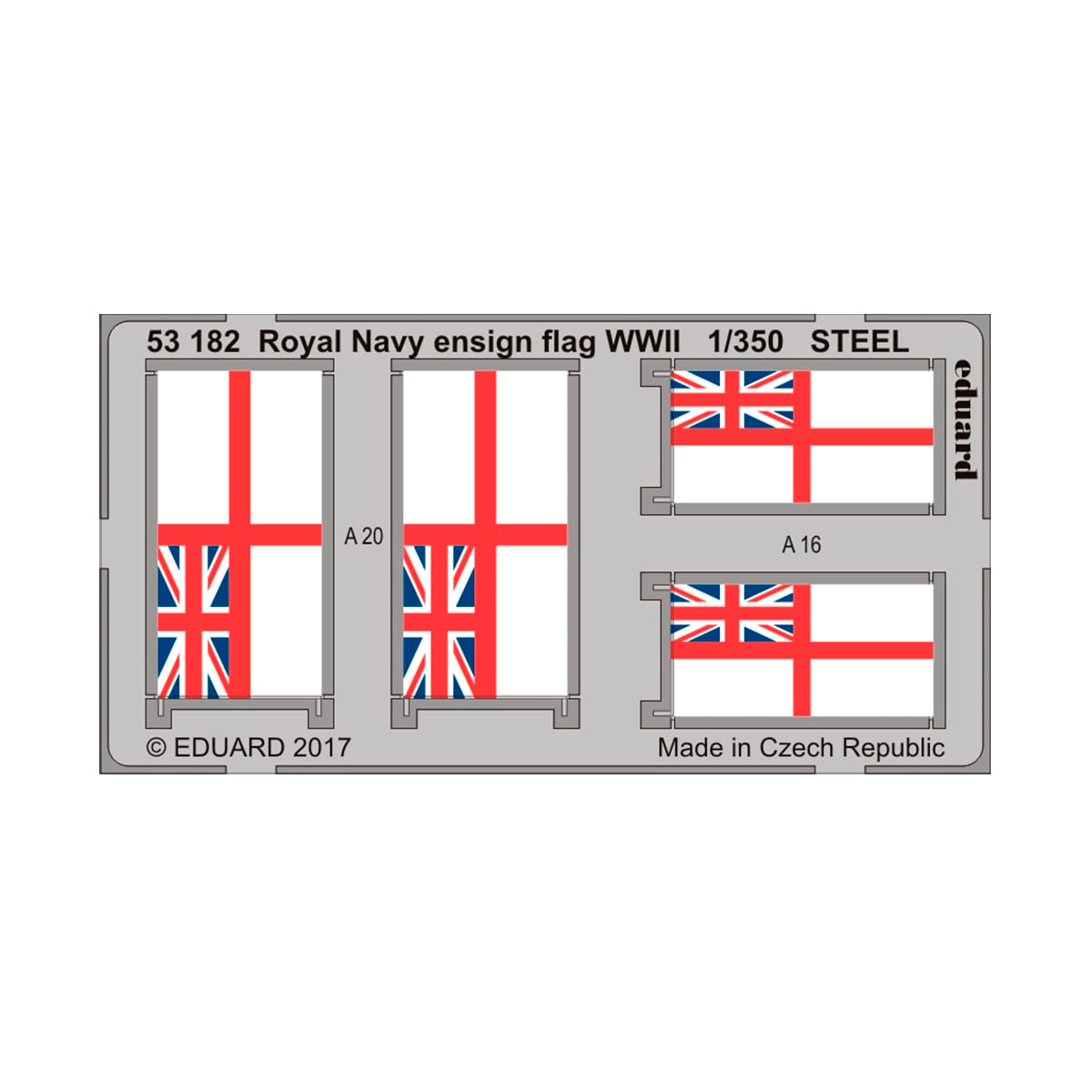Royal Navy ensign flag WWII STEEL 1/350