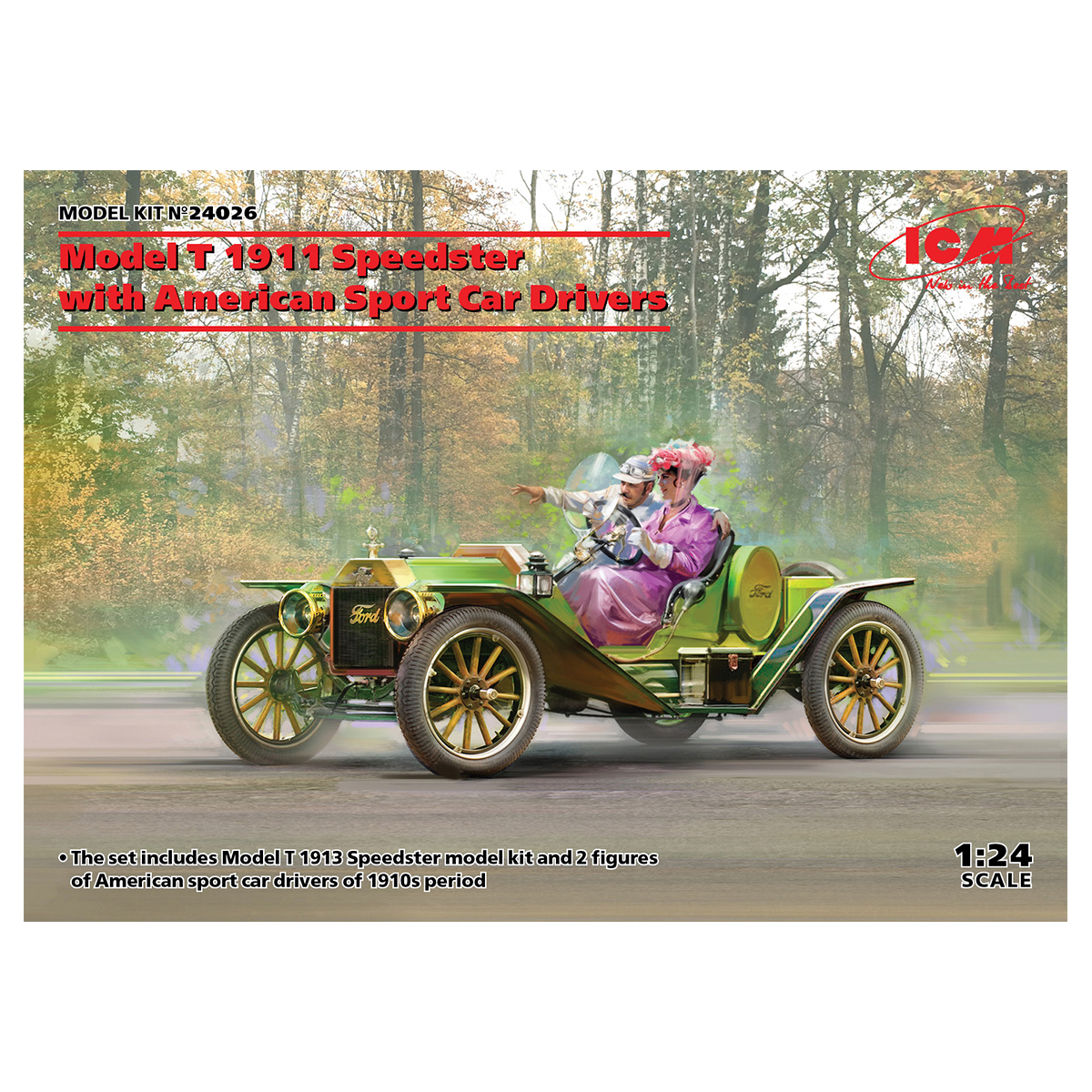 Model T 1913 Speedster with American Sport Car Drivers 1/24