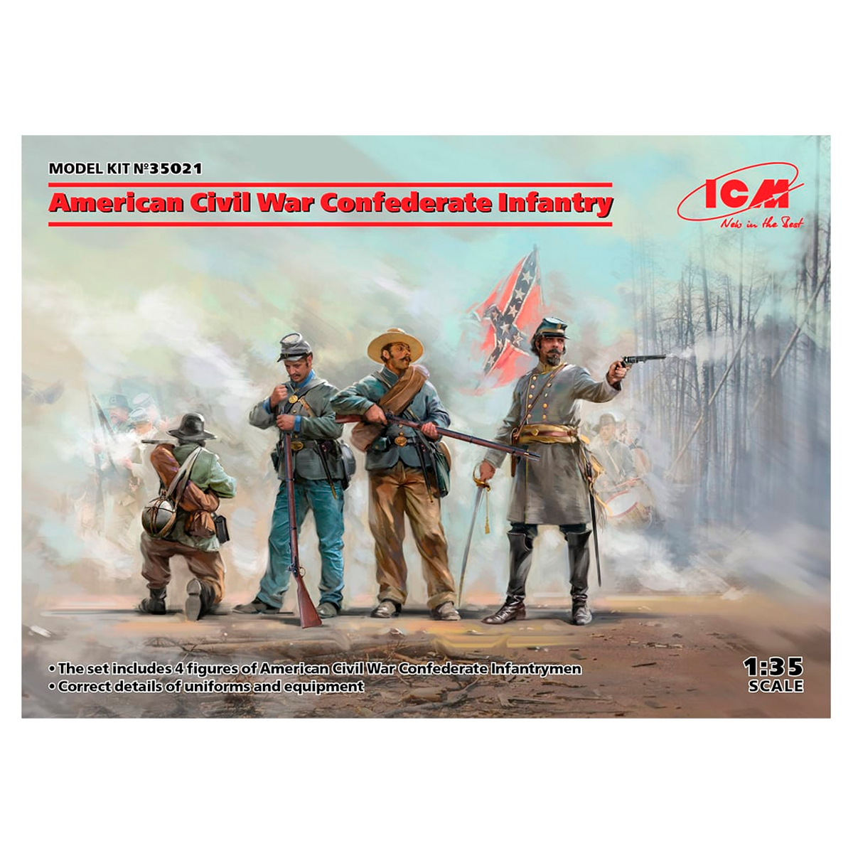 American Civil War Confederate Infantry (100% new molds) 1/35