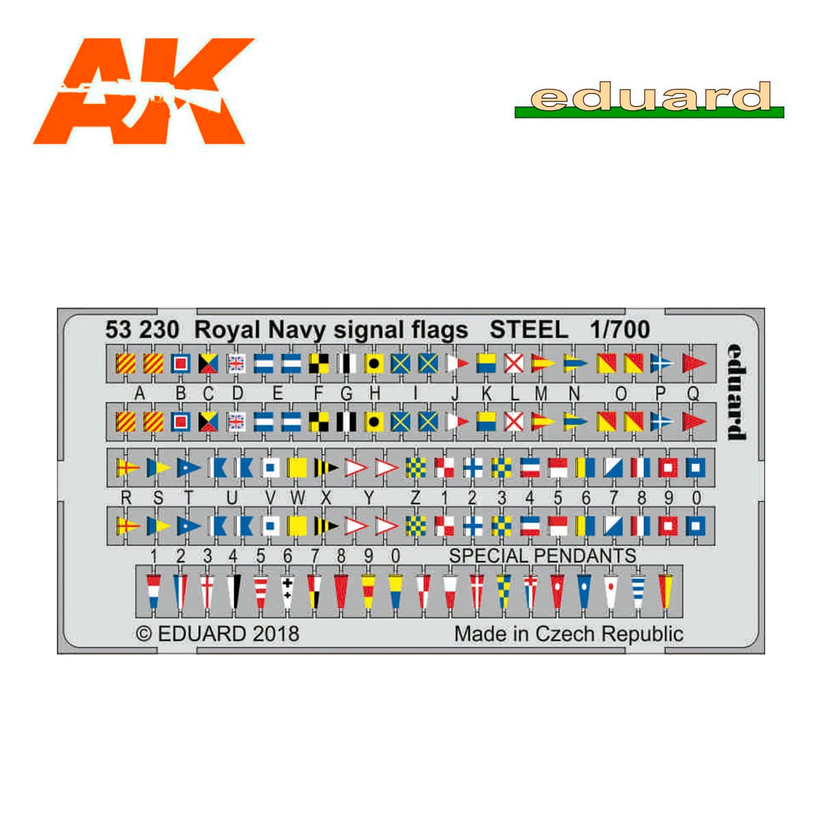 Royal Navy signal flags STEEL  1/700