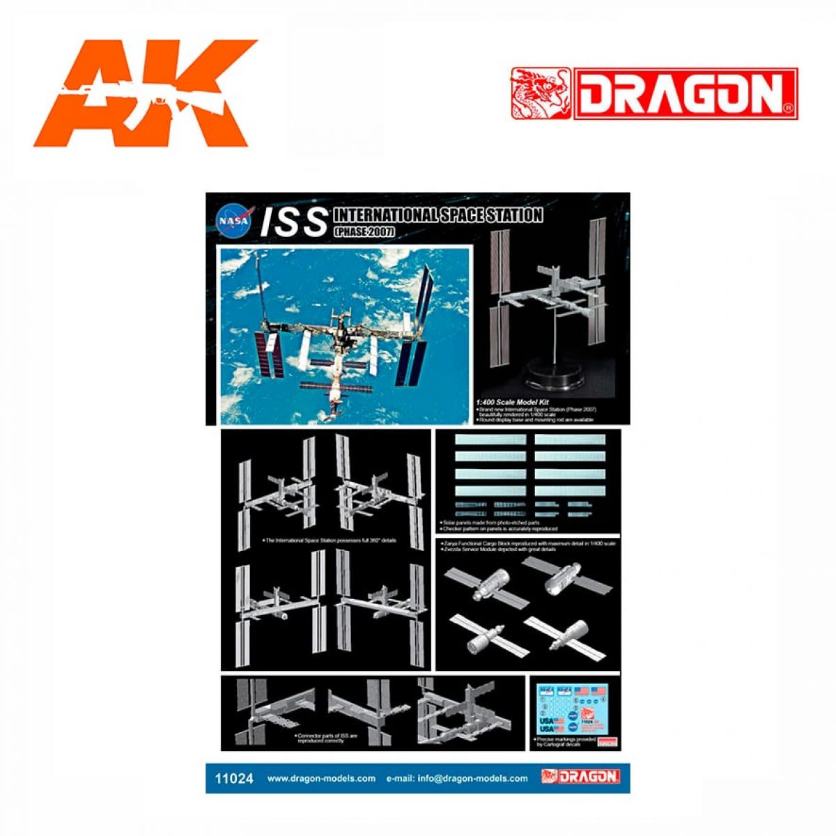 Dragon Models 1/400 International Space Station phase 2007 Plastic Model Kit 1 for sale online 