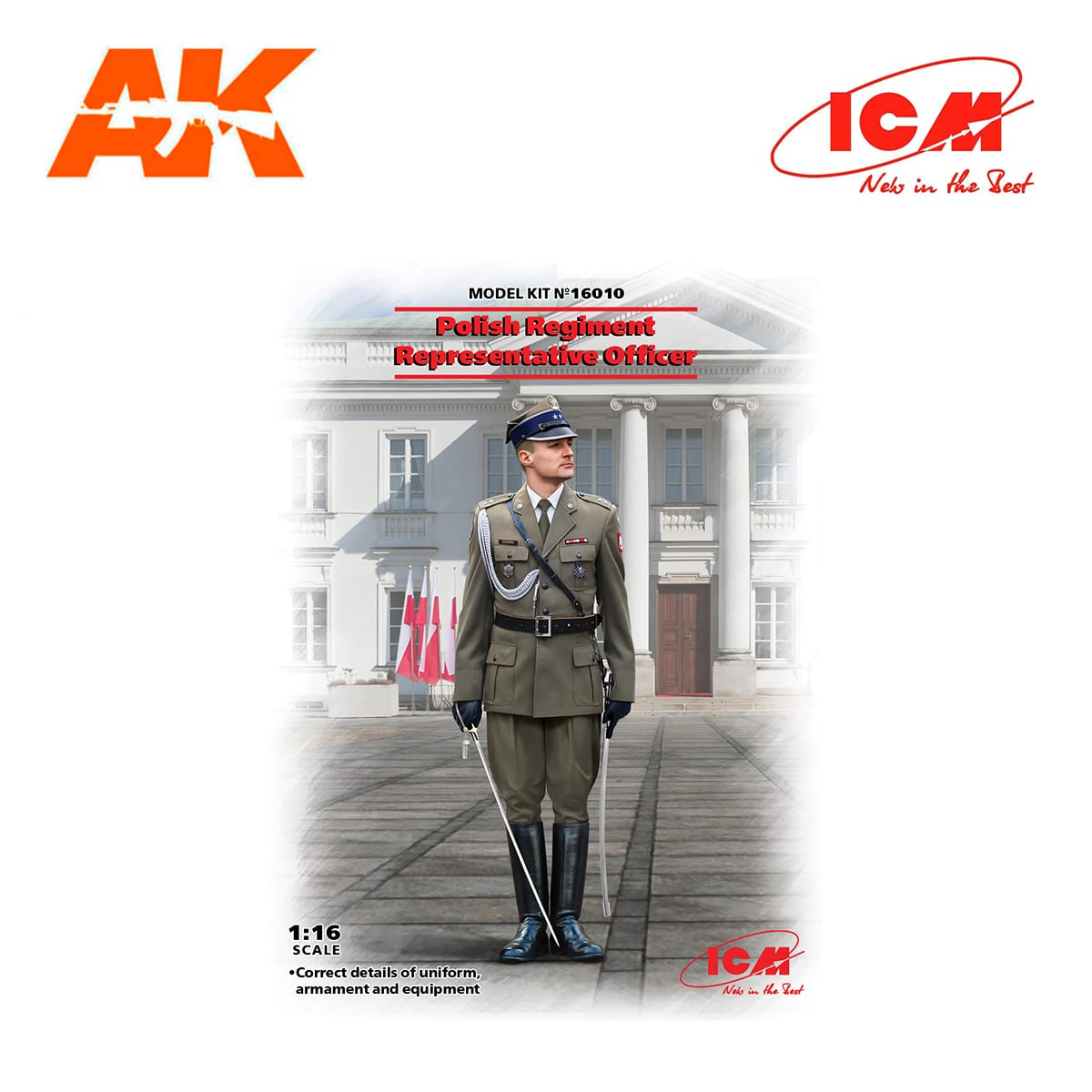 Polish Regiment Representative Officer (100% new molds) 1/16