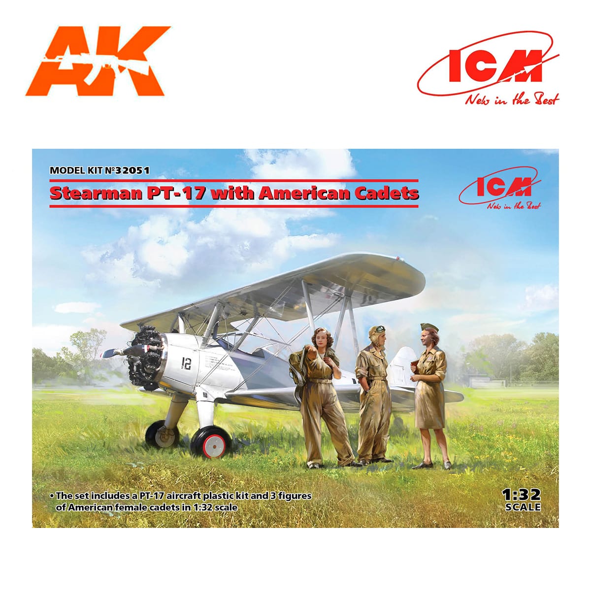 Stearman PT-17 with American Cadets 1/32