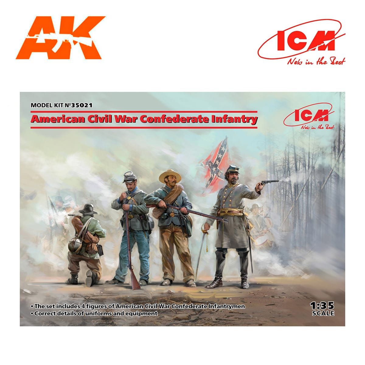 American Civil War Confederate Infantry (100% new molds) 1/35