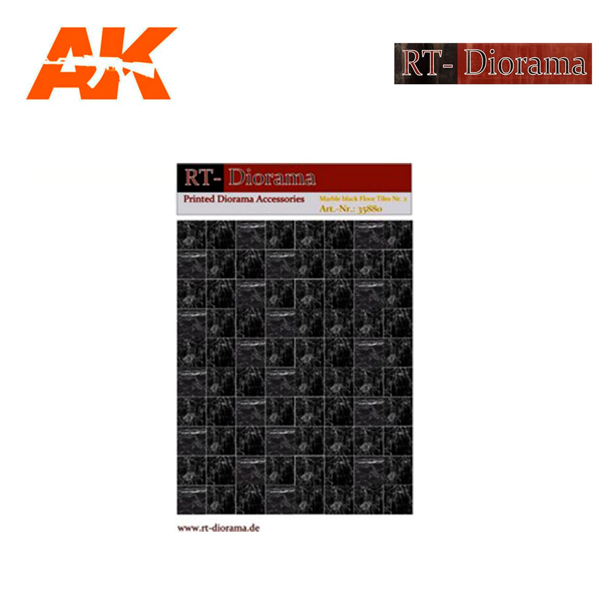 Printed Accesories: Marble black Floor Tiles Nr.2