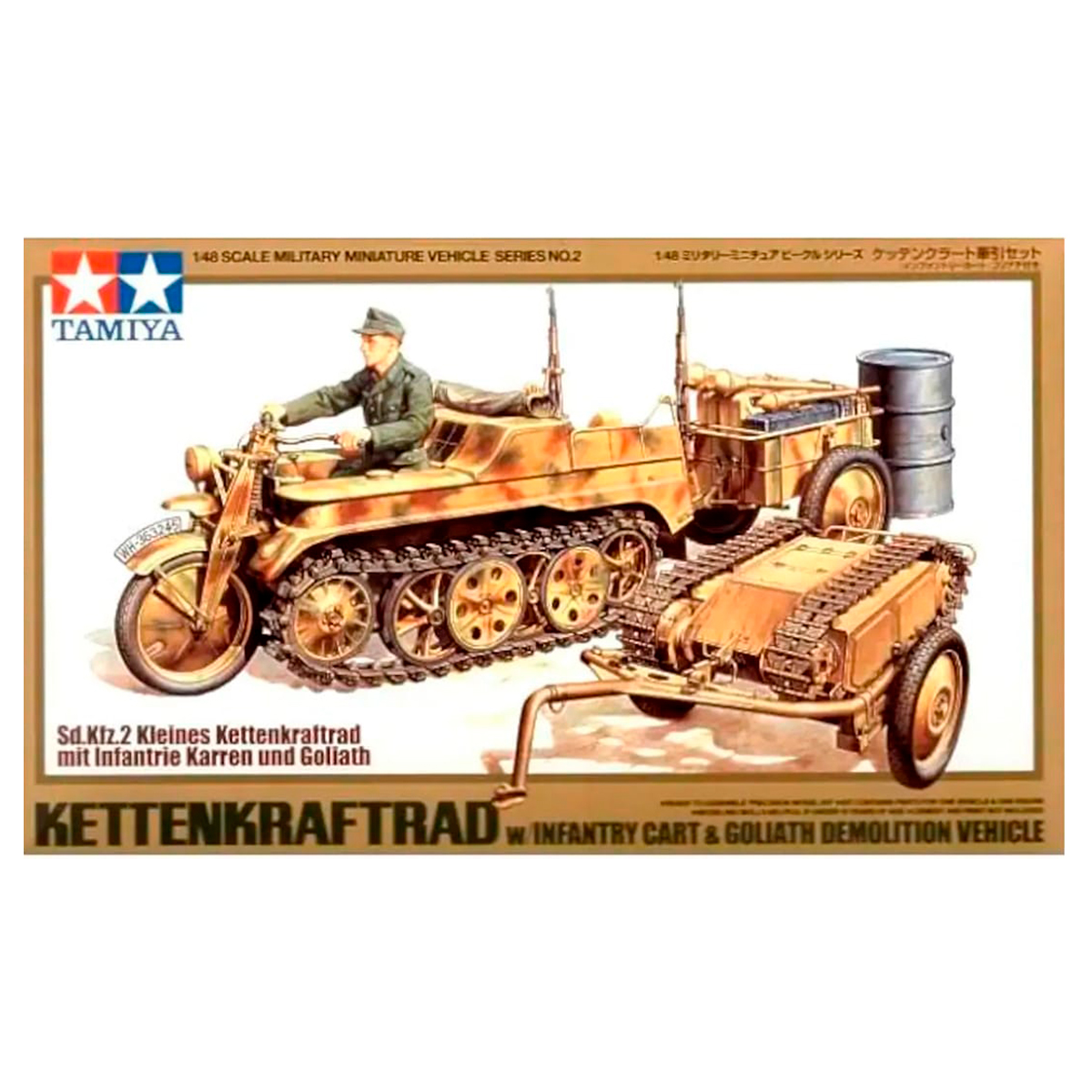 1/48 Kettenkraftrad w/Cart & Goliath