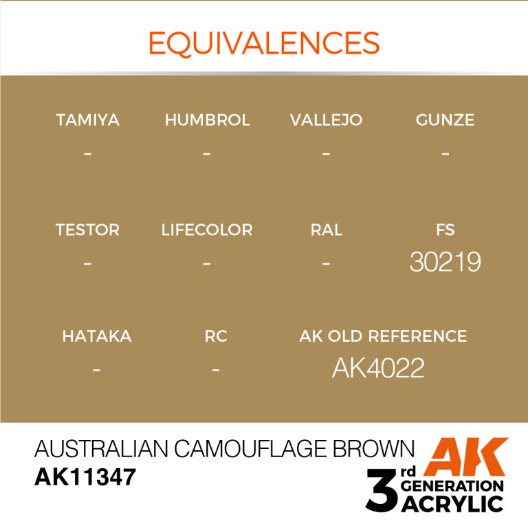 AK11347 AUSTRALIAN CAMOUFLAGE BROWN