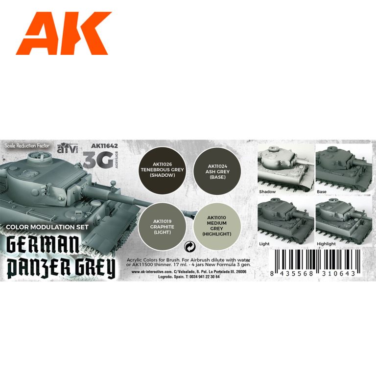 AK11642 GERMAN PANZER GREY MODULATION SET