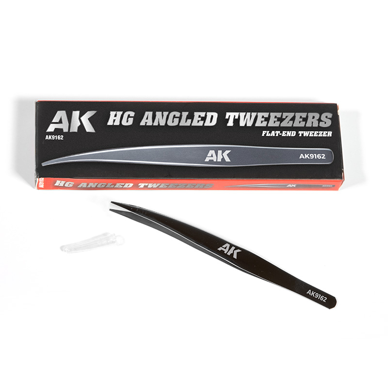 HG ANGLED TWEEZERS 02 FLAT-END