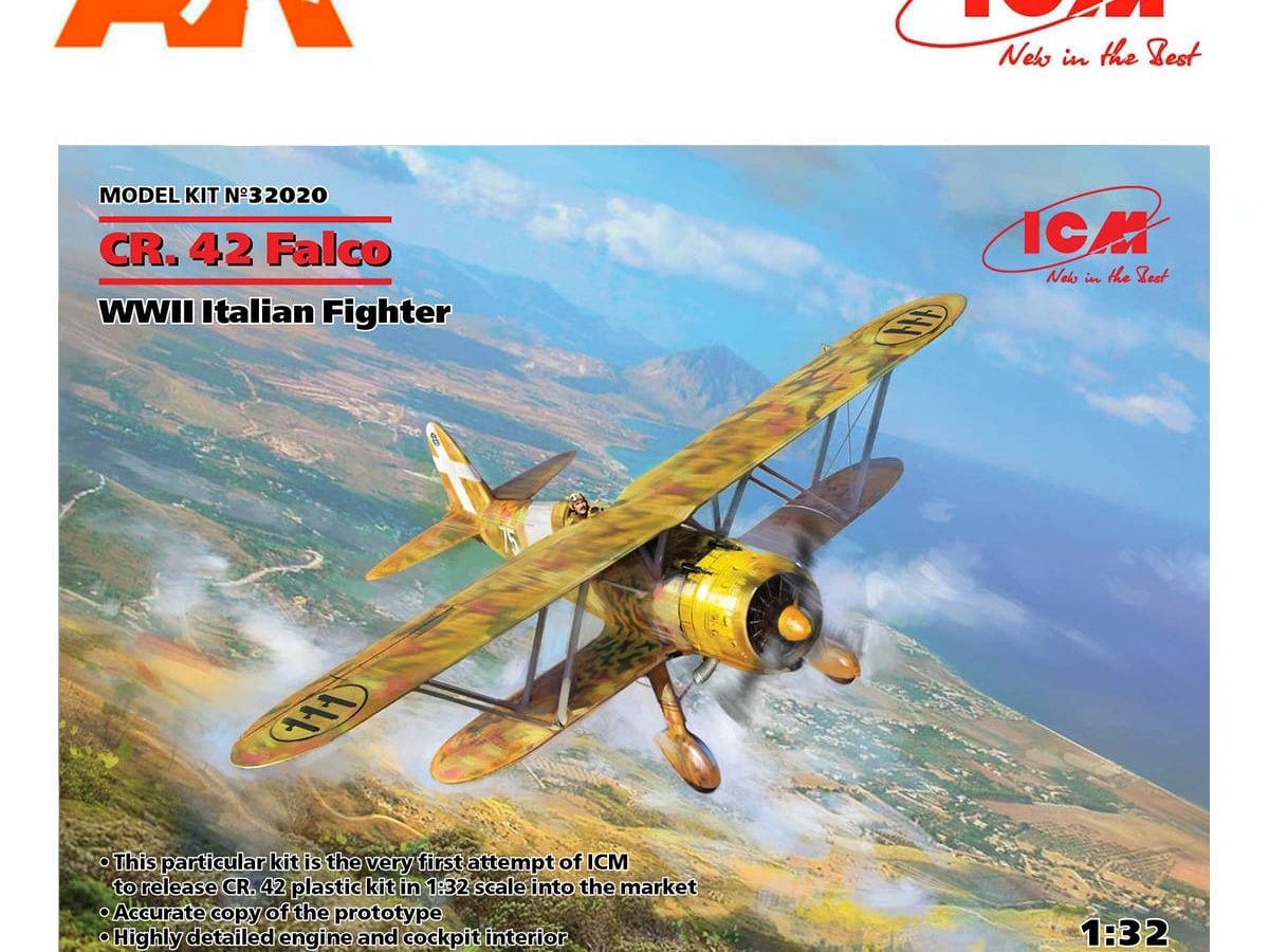 Italeri 1437 1/72 Scale Model Fighter Aircraft Kit WWII Italian Fiat CR.42 Falco