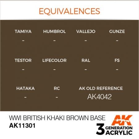 AK11301 WWI BRITISH KHAKI BROWN BASE