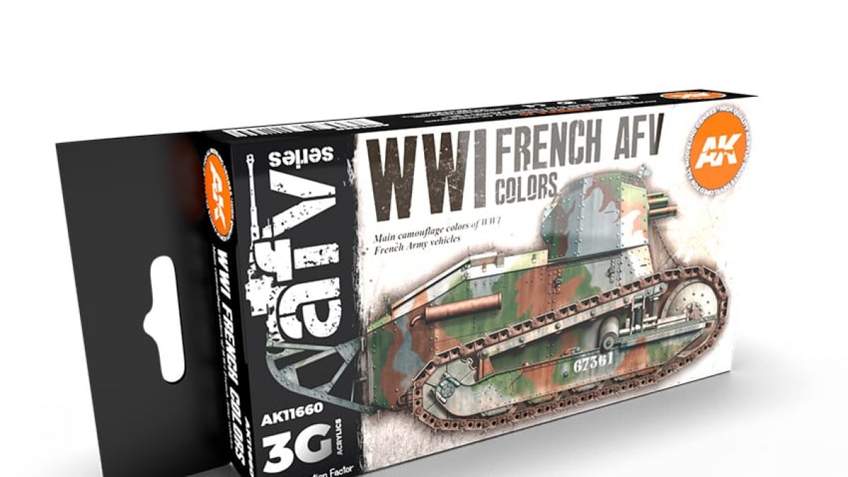 Buy WWI FRENCH AFV COLORS online. AK Interactive acrylic paints, brushes  for modelling, pigments, oils and filters for scale modeling.