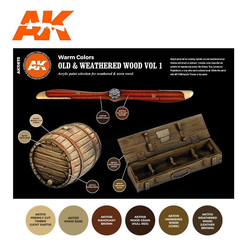 AK INTERACTIVE: WOOD WEATHERING SET AK INTERACTIVE AK0260