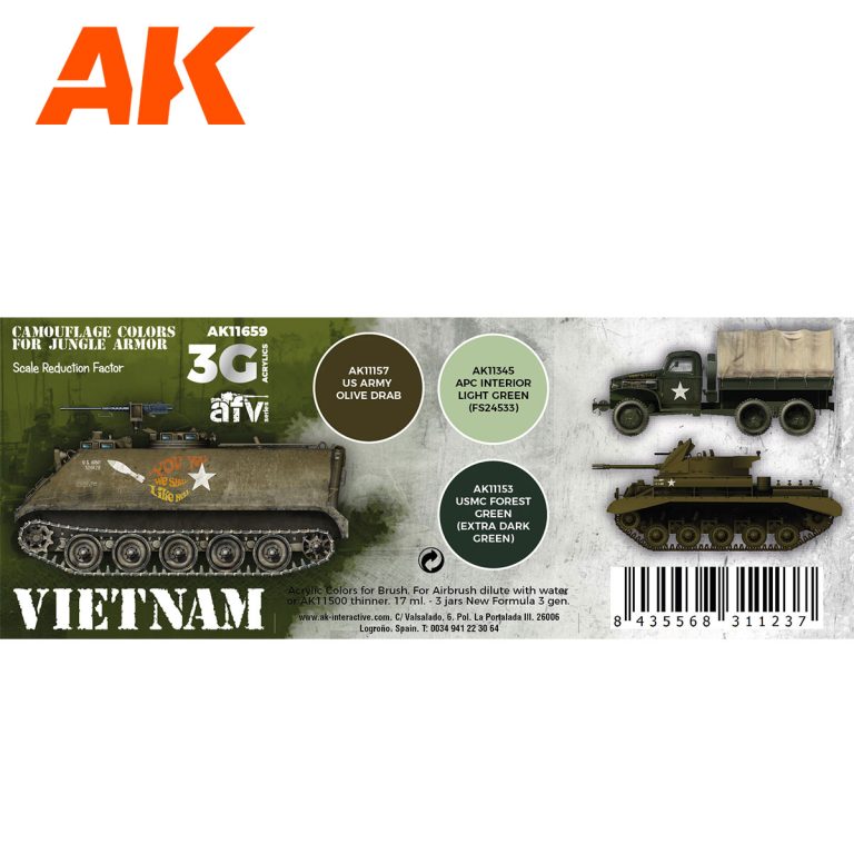 AK11659 VIETNAM CAMOUFLAGE COLORS FOR JUNGLE COLORS