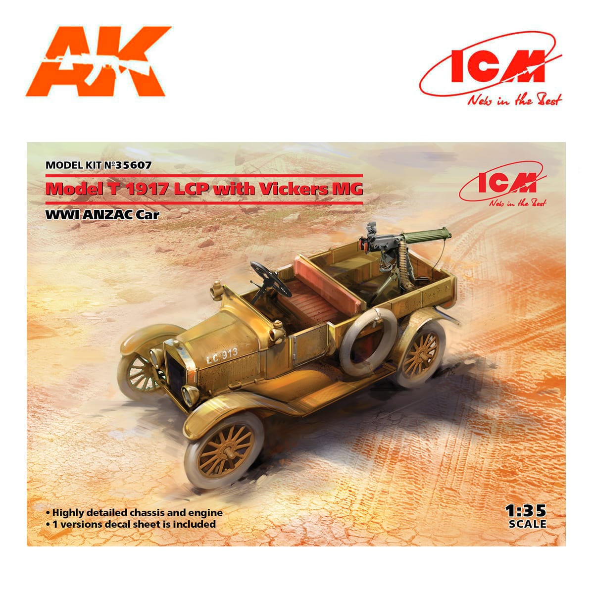 Model T 1917 LCP with Vickers MG, WWI ANZAC Car 1/35