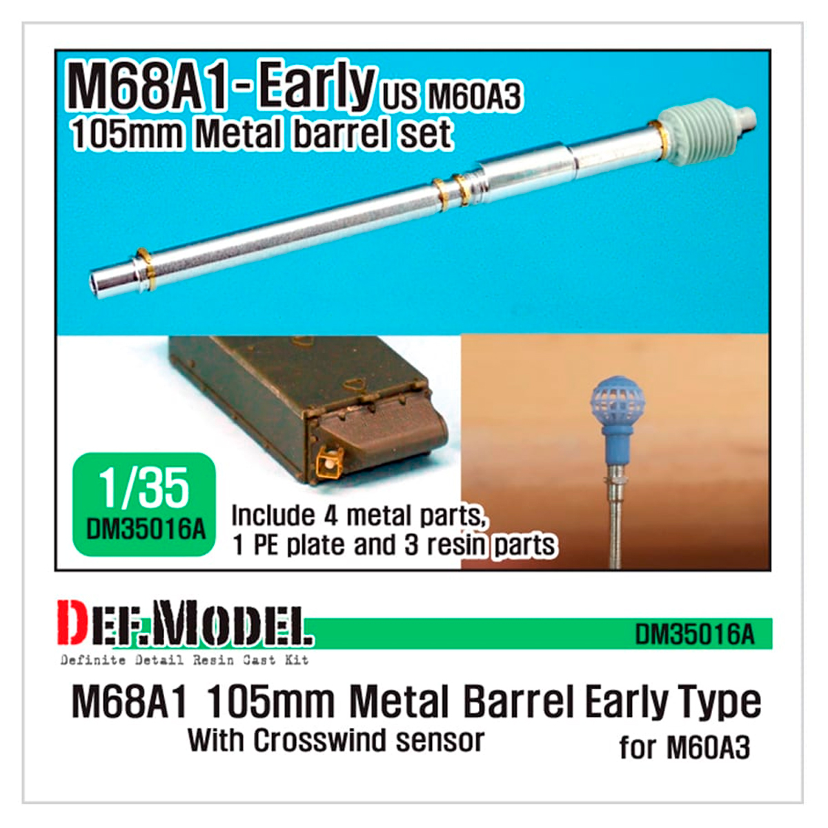 M68A1 105mm Metal Barrel Early Type(for 1/35 M60A3)