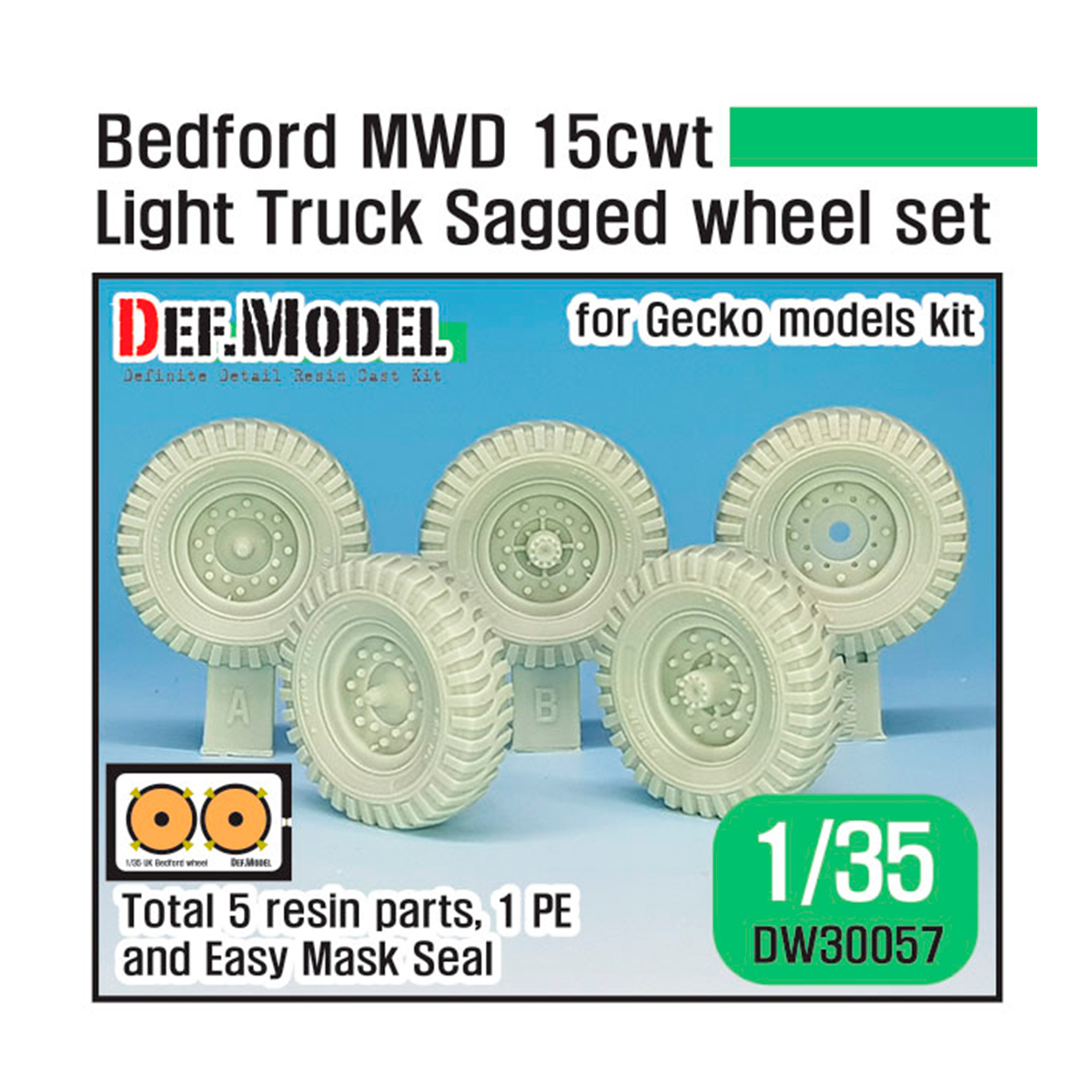 British Bedford MWD Light Truck Wheel set (for Gecko 1/35) – Jan.2021