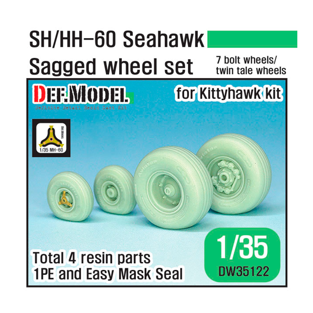 US SH/MH-60 Seahawk wheel set (for Kittyhawk 1/35)