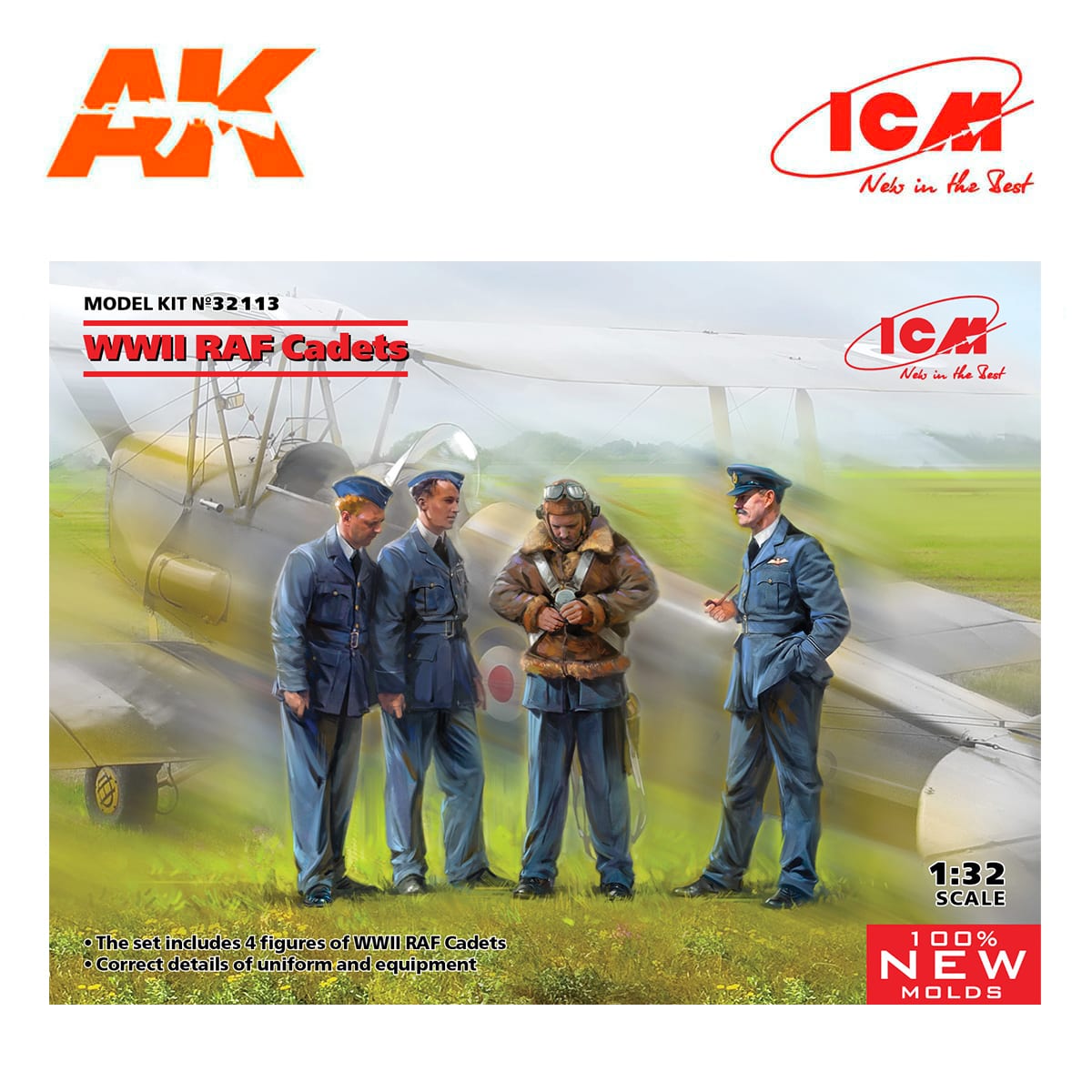 Icm Icm32113 WWII RAF Cadets 100% new molds 1/32