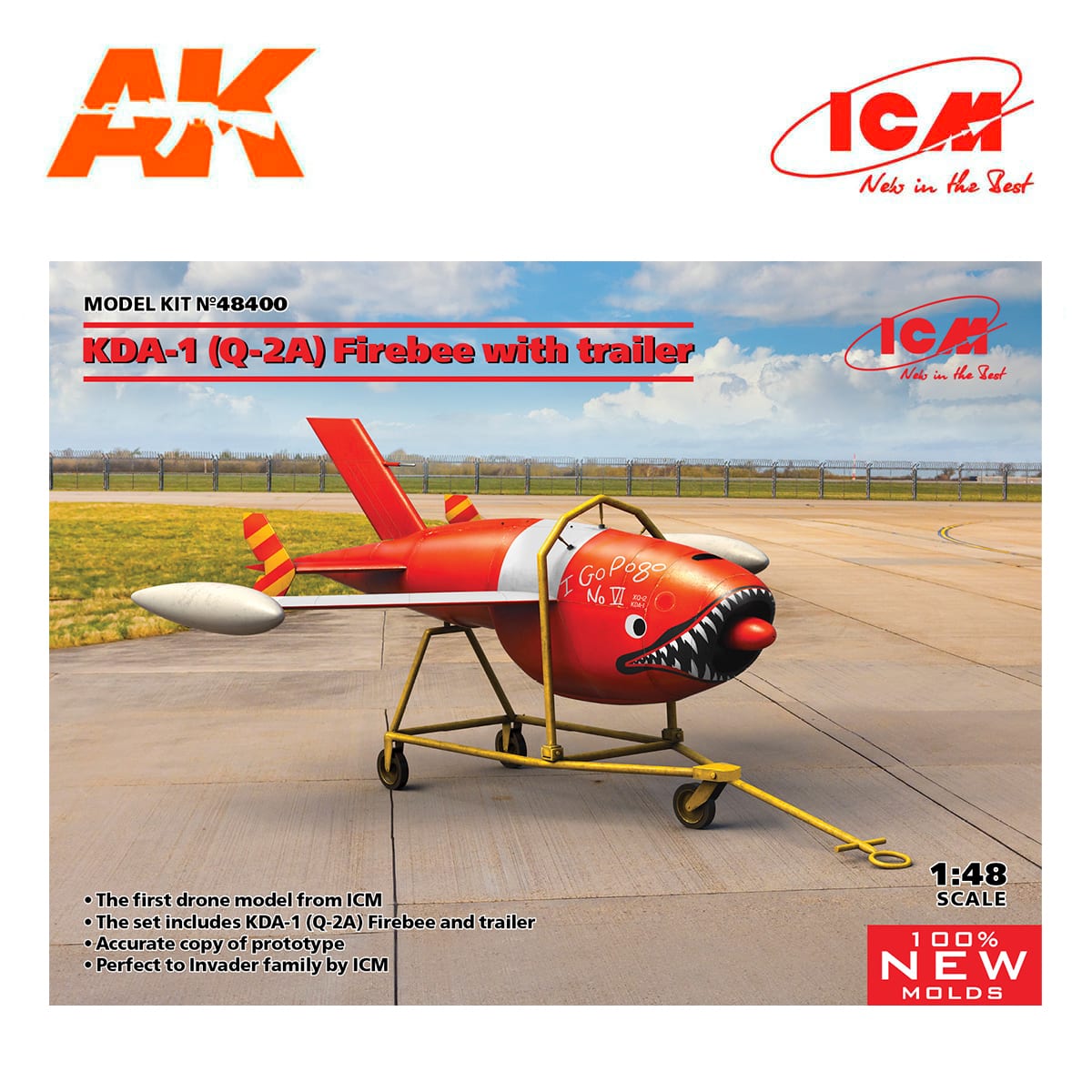 Q-2A (KDA-1) Firebee with trailer (1 airplane and trailer) 1/48