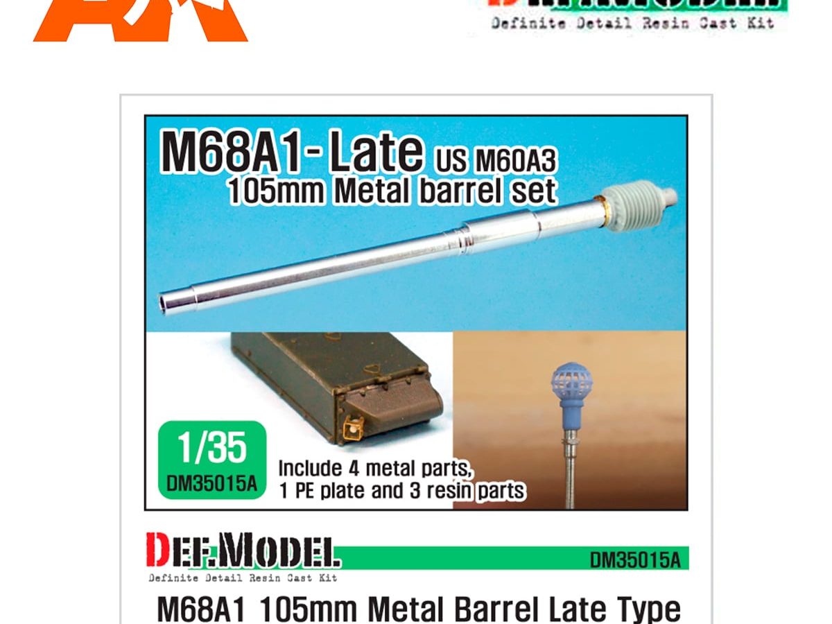 1/35 M60A1  M68 105mm Metal Barrel set w/Resin Mantel 