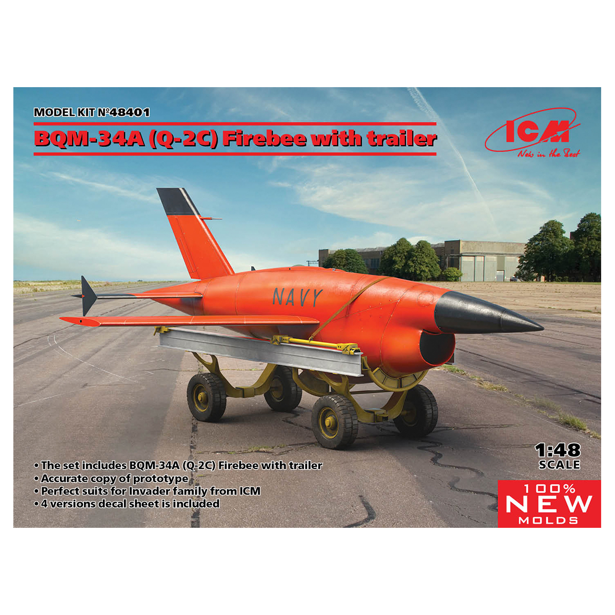 ВQM-34А (Q-2С) Firebee with trailer  (1 airplane and trailer) 1/48