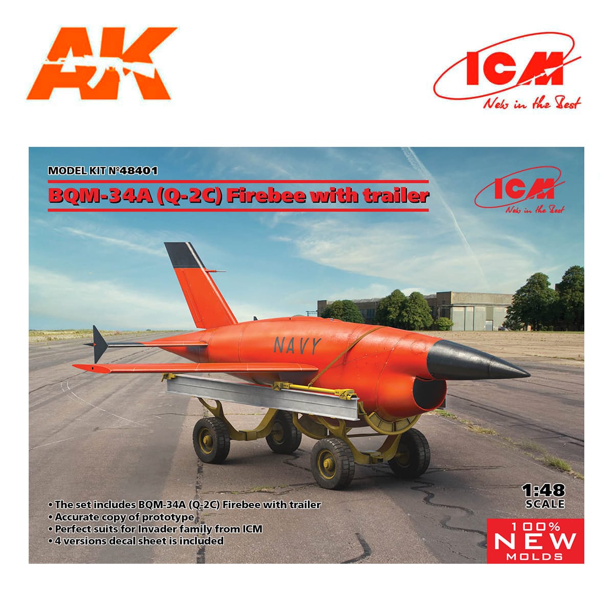 ВQM-34А (Q-2С) Firebee with trailer  (1 airplane and trailer) 1/48